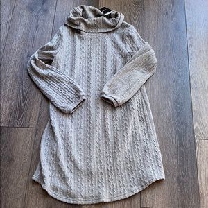 taupe long sweater dress (lined)